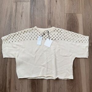 Wol Hide Cream Knit Women's Top NWT size small